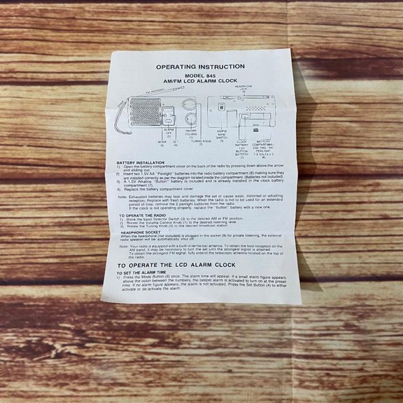 Lifelong AM/FM Portable Pocket Size Radio with LCD Alarm Clock Model-845 - Picture 8 of 14